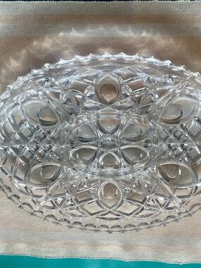 Vintage Glass Relish Dish